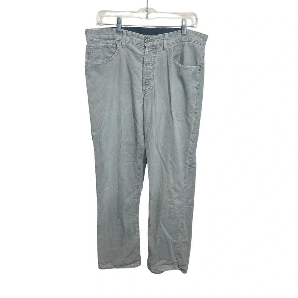 Levi’s 401 men’s corduroy jeans vintage gray casual straight leg buttonfly sz 34